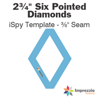 2¾" Six Pointed Diamond iSpy Template - ⅜" Seam