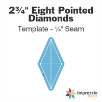 2¾" Eight Pointed Diamond Template - ¼" Seam