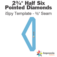 2¾" Half Six Pointed Diamond iSpy Template - ⅜" Seam