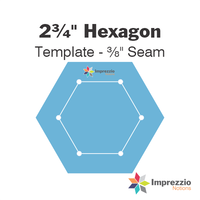 2¾" Hexagon Template - ⅜" Seam