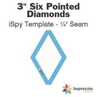 3" Six Pointed Diamond iSpy Template - ¼" Seam