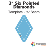 3" Six Pointed Diamond Template - ¼" Seam