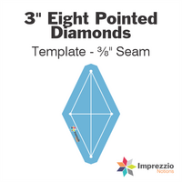 3" Eight Pointed Damond Template - ⅜" Seam