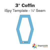 3" Coffin iSpy Template - ¼" Seam