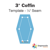 3" Coffin Template - ¼" Seam