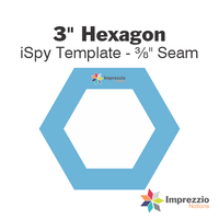 3" Hexagon iSpy Template - ⅜" Seam