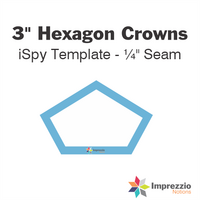 3" Hexagon Crown iSpy Template - ¼" Seam