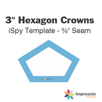 3" Hexagon Crown iSpy Template - ⅜" Seam
