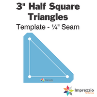3" Half Square Triangle Template - ¼" Seam