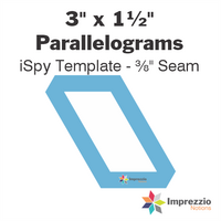 3" x 1½" Parallelogram iSpy Template - ⅜" Seam