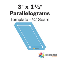 3" x 1½" Parallelogram Template - ¼" Seam