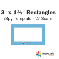 3" x 1½" Rectangle iSpy Template - ¼" Seam