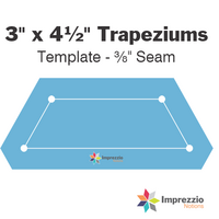3" x 4½" Trapezium Template - ⅜" Seam