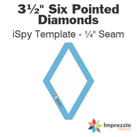 3½" Six Pointed Diamond iSpy Template - ¼" Seam