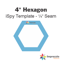 4" Hexagon iSpy Template - ¼" Seam