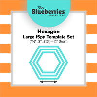 Large Hexagon iSpy Template Set (1½", 2", 2½") - ¼" Seam