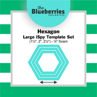 Large Hexagon iSpy Template Set (1½", 2", 2½") - ⅜" Seam