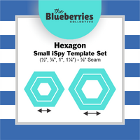 Small Hexagon iSpy Template Set (½", ¾", 1", 1¼") - ⅜" Seam