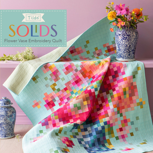 Flower Vase Embroidery Quilt Kit