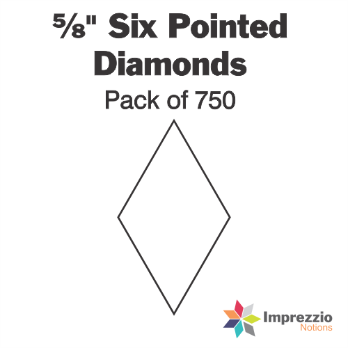⅝" Six Pointed Diamond Papers - Pack of 750