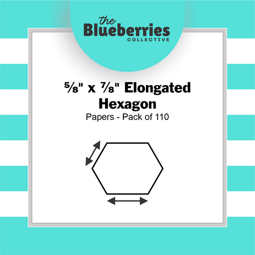 ⅝" x ⅞" Elongated Hexagon Papers - Pack of 110