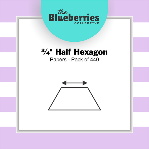 ¾" Half Hexagon Papers - Pack of 440