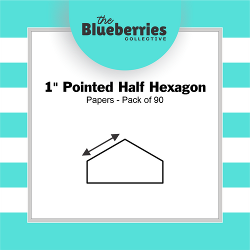 1" Pointed Half Hexagon Papers - Pack of 90