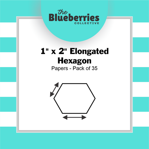 1" x 2" Elongated Hexagon Papers - Pack of 36