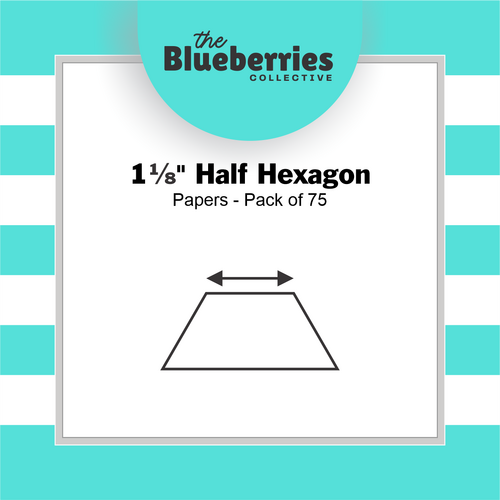 1⅛" Half Hexagon Papers - Pack of 75