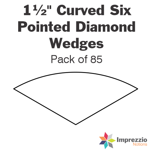 1½" Curved Six Pointed Diamond Wedge Papers - Pack of 85