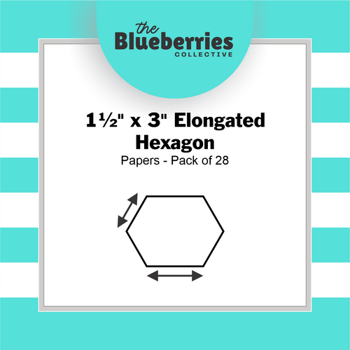 1½" x 3" Elongated Hexagon Papers - Pack of 32