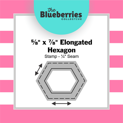 ⅝" x ⅞" Elongated Hexagon Stamp - ¼" Seam 