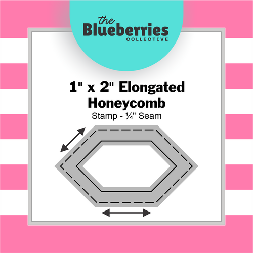 1" x 2" Elongated Honeycomb Stamp - ¼" Seam 