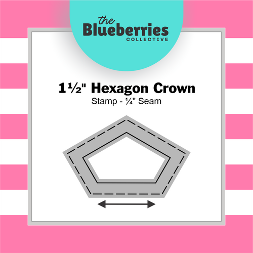 1½" Hexagon Crown Stamp - ¼" Seam 