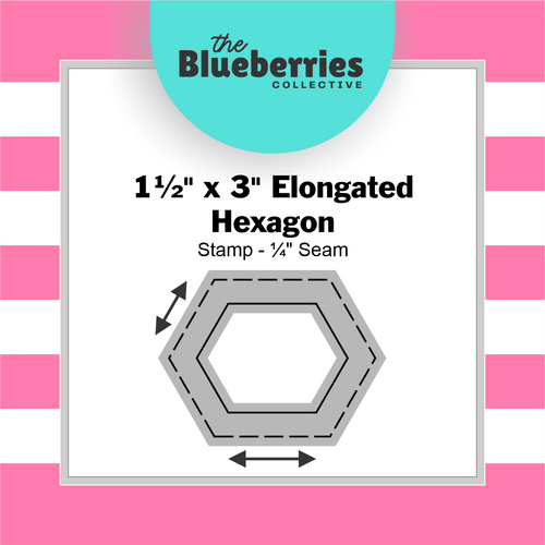 1½" x 3" Elongated Hexagon Stamp - ¼" Seam 