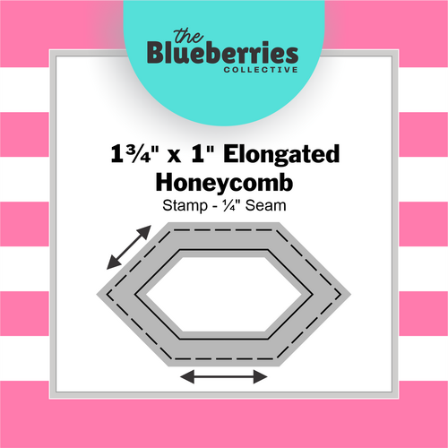 1¾" x 1" Elongated Honeycomb Stamp - ¼" Seam 