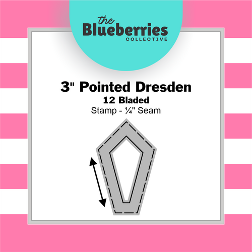 3" Pointed Dresden Twelve Bladed Stamp - ¼" Seam 