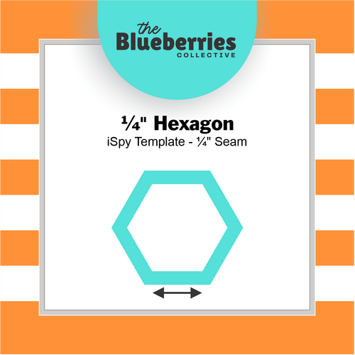 ¼" Hexagon iSpy Template - ¼" Seam