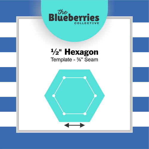 ½" Hexagon Template - ⅜" Seam