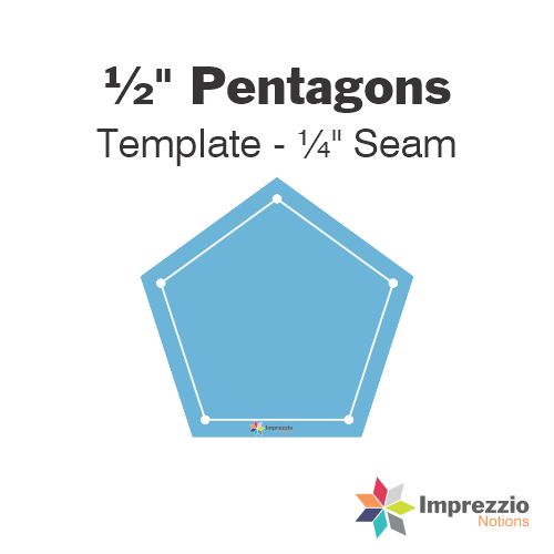 ½" Pentagon Template - ¼" Seam