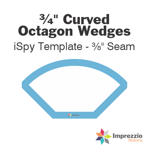 ¾" Curved Octagon Wedge iSpy Template - ⅜" Seam