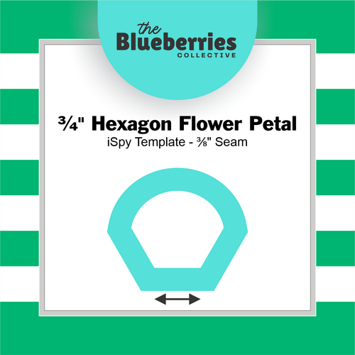 ¾" Hexagon Flower Petal iSpy Template - ⅜" Seam