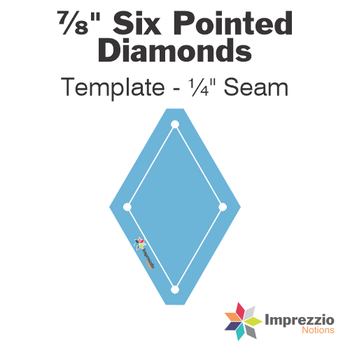 ⅞" Six Pointed Diamond Template - ¼" Seam