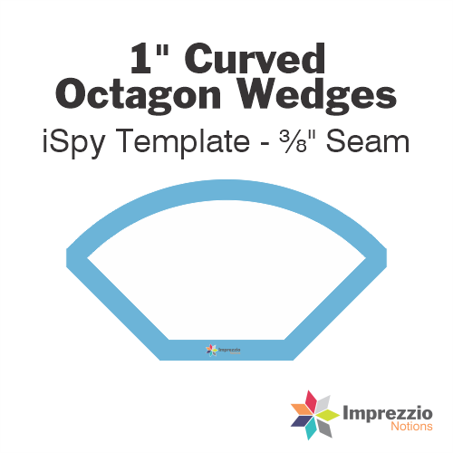 1" Curved Octagon Wedge iSpy Template - ⅜" Seam