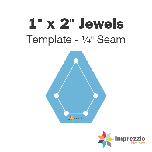 1" x 2" Jewel Template - ¼" Seam