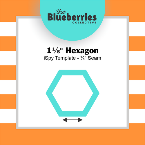 1⅛" Hexagon iSpy Template - ¼" Seam