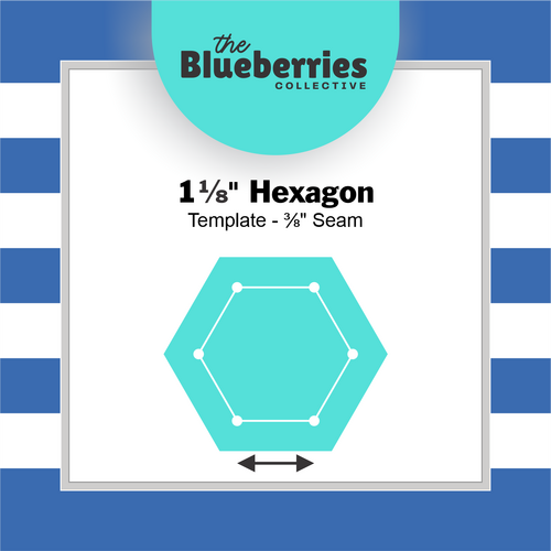 1⅛" Hexagon Template - ⅜" Seam