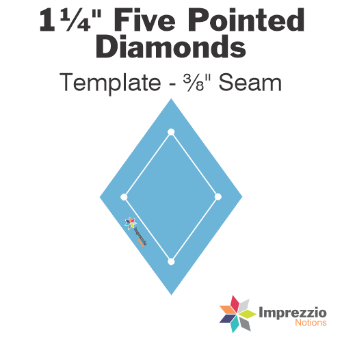 1¼" Five Pointed Diamond Template - ⅜" Seam