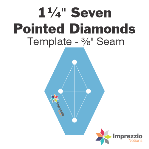 1¼" Seven Pointed Diamond Template - ⅜" Seam