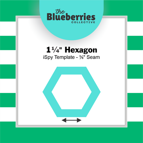 1¼" Hexagon iSpy Template - ⅜" Seam